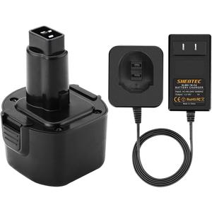 Shentec 3.0Ah 9.6V Battery Compatible with DW9062 DW9061 DE9036 DE9061 DE9062 DW9614 DW050 and Black & Decker PS120 Fire Storm Ni-MH Battery(Battery Charger Included)
