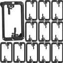 BestMounts Low Voltage Mounting Bracket 1 Gang, 12 Pack for Single Gang Wall Plate, Telephone Wires, Network Cables, HDMI, Coaxial, Speaker Cables - Low Voltage Box Cable Wall Plate Bracket, Mud Ring (Black)