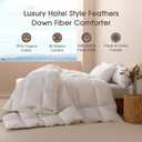 Cobnom Feather and Down Fibres Comforter Queen Size - 100% Organic Cotton, Quill-Free & Ethical, Luxury All Season Duvet Insert (White, 90x90 Inches)