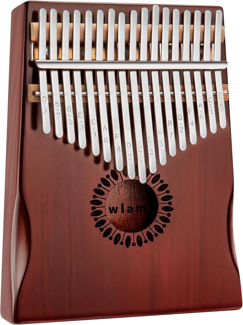 Kalimba Thumb Piano 17 Keys, Portable Mbira Finger Piano Gifts for Kids and Adults Beginners (Cocoa Brown)