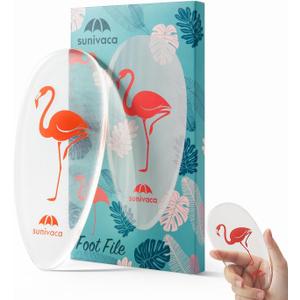 Glass Foot File Callus Remover for Feet, Flamingo Gifts for Women, Feet Scrubber Dead Skin Remover, Professional Pedicure Tools at Home, Heel Scraper for Cracked Heels Heavy Duty