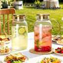 Buaic 2 PACK Glass Pitcher with Lid, 74oz/ 2.2 Liter Classic Vertical Stripes Water Pitcher with Handle,Glass Water Carafe for Cold Brew, Coffee, Lemonade, Iced Sun Tea,Beverage,Heat Resistant