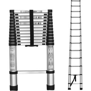 14.5FT Telescoping Ladder, Lightweight Collapsible, Aluminum Retractable Ladder, Telescopic Compact Ladders for Home, 330LB Capacity