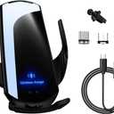 Wireless Car Charger Mount, 15W Automotive Electric Wireless Charger Holder, Car Air Vent Mount Bracket Fast Charging for Most Smartphone, Universal Car Accessories (Black)