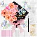 80UncleKimby Graduation Cap Decorations: DIY Grad Hat Topper Kit, Include Flower Glitter Stickers Letters Butterflies - Handmade Decoration (No Glue&Cap)  Pack of 4
