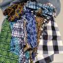 Womens Y2K Harajuku Hippie High Waist Patchwork Flare Jeans Plaid Bell Bottom Ruffle Hem Denim Long Pants Trousers XXL