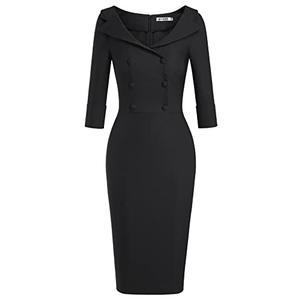MUXXN Women's Classic Vintage Sweetheart Neckline Cocktail Prom Tea Dress L