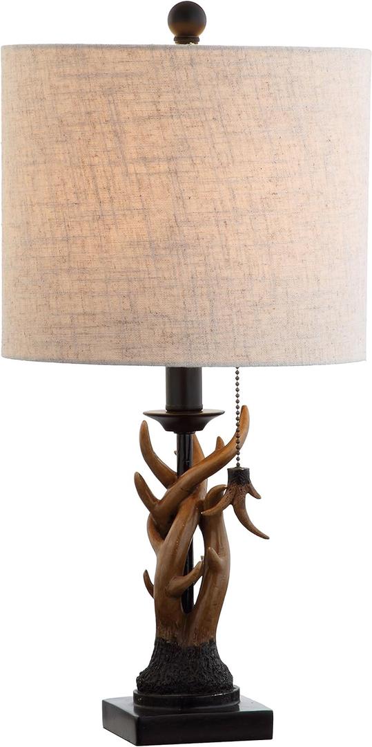 Jonathan Y JYL1031A Gaston 20.5" Resin Mini LED Table Lamp, Farmhouse, Traditional, Cottage, Rustic, Office, Living Room, Family Room, Dining Room, Bedroom, Hallway, Foyer, Brown