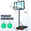 Pool Basketball Hoop 7-Height Adjustable Swimming Pool Basketball - Water Basketball Goals System with PC Shatterproof Backboard & 2 Balls, Outdoor Pool Accessories, Portable Basketball Hoop with LED