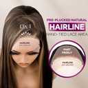 BLL Highlight Lace Front Wig, 13x4 Honey Blonde Synthetic Pre-Plucked Long Straight Glueless Hd Lace Wigs 26Inch 4/30 Brown Blonde Highlights Honey Brown Wig Suitable For Everyday Wear