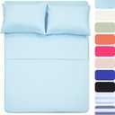4 Piece Bed Sheet Set (Full,Baby Blue) 1 Flat Sheet,1 Fitted Sheet and 2 Pillow Cases,Brushed Microfiber Luxury Bedding with Deep Pockets (Full, Baby Blue)