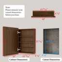 Buruis 16 x 24 Inch Bathroom Wood Medicine Cabinet Mirror, Walnut Finish