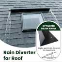 Roof Rain Diverter for Shingle Roof, 304 Stainless Steel Flat-Head Nails | 1 pcs 39" Rain Water Diverter with Silicone Gaskets, Angled Design for Chimneys, Skylights & Entryways