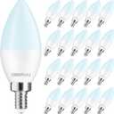 DEGNJU 20 Pack Chandelier Light Bulbs 60 Watt Equivalent, Candelabra LED Light Bulbs, E12 LED Bulb Daylight 5000K, Type b Light Bulb 5.5W, Candelabra Base, 120V, B11 Candle Light Bulb, Non-Dimmable