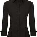 Esabel.C Womens Button Down Shirts Long Sleeve Regular Fit Stretch Work Blouse Size L