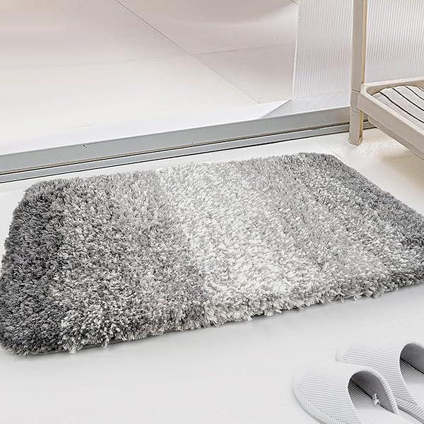 Bathroom Rugs, 30"x20" Super Shaggy and Soft Chenille Mix Microfiber Bath Mat, Excellent Absorbent with Anti-Skid TPR Back, Machine Washable Bath Rug for Bathroom Thick Plush Rugs for Shower
