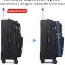 ROPLUS Softside Expandable Luggage with 4 Spinner Wheels, Durable Carry-On Luggage Suitcase (Gray, 21-Inch)