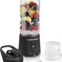 Hamilton Beach Mini Cordless Portable Personal Blender for Shakes and Smoothies, USB Rechargeable, 16 oz. Jar with Leakproof Travel Lid, 6 Stainless Steel Blades, Black (51180)