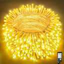 300 LED Christmas Lights Outdoor Indoor 100ft Connectable Warm White Christmas Lights 8 Modes Clear Wire Waterproof, Plug in Twinkle Fairy String Light for Bedroom Wedding Party Xmars Tree Decorations