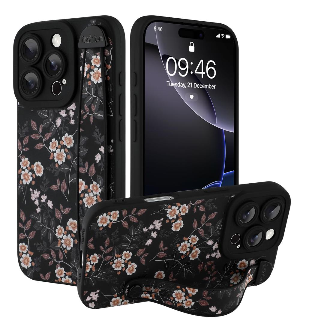 Ufbara Compatible with iPhone 16 Pro Case for Women Men, Cute Flower