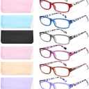 Gaoye Reading Glasses for Women, 5 pack Fashion Readers for Women Men Spring Hinge Eye Glasses, Blue Light Reading Glasses