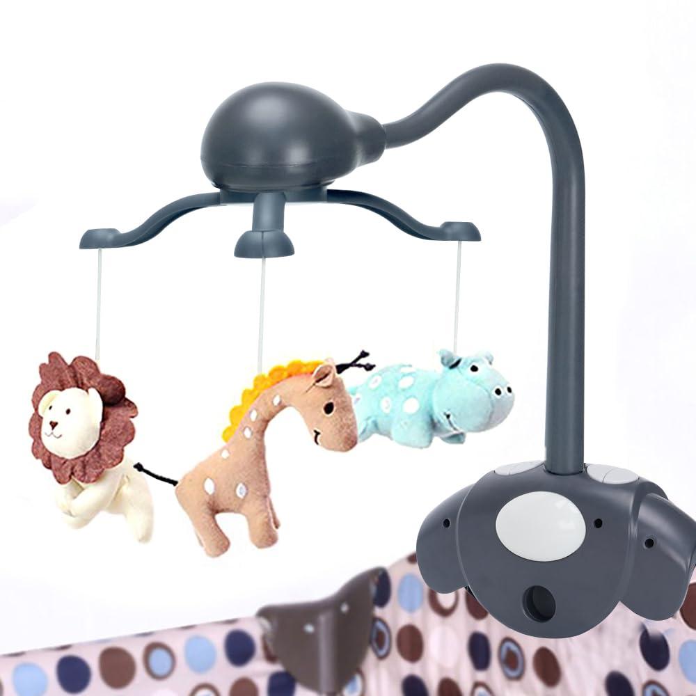 Baby Crib Mobile for Pack and Play,Bassinet Mobile with Music,Rotation,Nursy Lights,Natural Sounds,Timer Function,Starlight Projection,Pack n Play Crib Mobile Toys for Newborn Baby