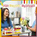 Weysat 2 Pcs Desk Organizer Wooden Multi-functional Crayon Printed Desktop Storage Accessories for Back to School Classroom Dorm Teacher Office Desk Pencil Pen Holder File Folder Organizer Supplies