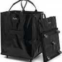 FRESHIE Reusable Grocery Bag On Wheels, Shopping Trolley, Rolling Tote, Zipper Closure, Lightweight, Carries Up to 66 lb, Folds Flat, Unbreakable Handles (Large, Black)