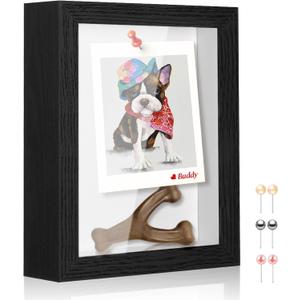 5x7 Shadow Box Picture Frame Display Case with Soft Linen Back-Thickened Panel,Small Mini Black Deep Shadow Box Frame 5x7 for Insect Medal Display Pet Photo Memorial Flower Craft