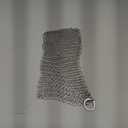 Mythrojan Cast Iron Scrubber 316 Stainless Steel Skillet Cleaner 3.9"x3.9" Chainmail Scrubber Chain Mail Scrub with Hanging Ring for Cast Iron Pre-Seasoned Pans, BBQ Grills Cookware Utensils Cleaning (10 X 10cm)