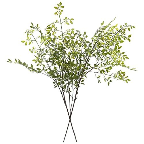 Melorca&Guilla Artificial Plants,4PCS 43" Green Nandina Faux Branches for Vase,Artificial Plants Faux Greenery Stems for Shop Garden Office Home Décor