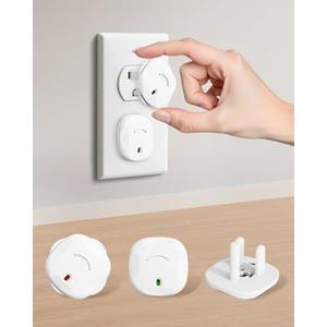 BBsecure Outlet Covers Baby Proofing - 40 Pack Plug Covers Baby Proofing with Unique Rotating Design, Plug Covers to Prevent Electrical Shock, for US 3-Prong, Home, Office, School, White