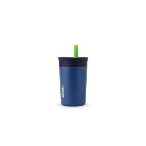 Owala Kids Insulation Stainless Steel Tumbler with Spill Resistant Flexible Straw, Easy to Clean, Kids Water Bottle, Great for Travel, Dishwasher Safe, 12 Oz, Navy and Blue (Home Base)