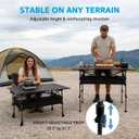 Aluminum Roll Top Camping Table Adjustable Height, 47.24 x 21.65 x 31.5 inches