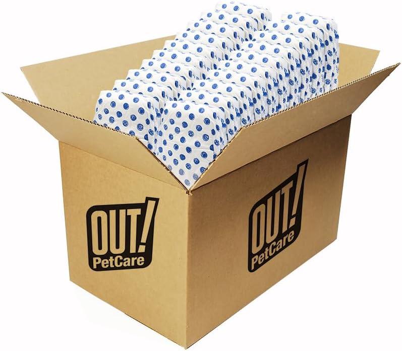 OUT! PetCare Disposable Male Dog Wraps, Male Pee Wraps, Belly Bands for Dogs, Leak Proof, Wetness Indicator, Puppy and Doggie Diaper for Peeing, XS/Small, 96 Count