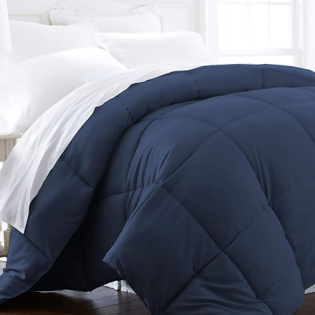 Beckham Hotel Collection Twin/Twin XL Size Comforter - 1600 Series Down Alternative Home Bedding & Duvet Insert - Navy Blue