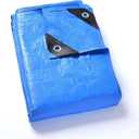 CARTMAN Finished Size10x12 Feet Waterproof Blue Poly  Tarp Mil Thick, Multipurpose Protective Cover for Emergency Rain Shelter Camping Tarpaulin