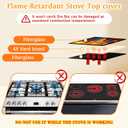 Full-Edge Fireproof Gas Stove Top Covers Foldable Waterproof Anti Dust for Kitchen Gas Burners, Washable Stove Guard Top Protector (30 x 21 Inch)