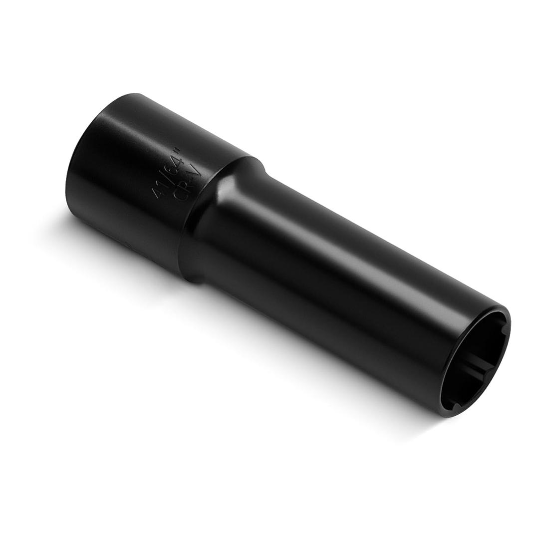 Small 6 Point Spline Lug Nut Socket, 1/2-Inch Drive Impact Square Tool Easily Remove M12x1.5, M12x1.25, 1/2-20, M10x1.25, 3/8-20 Lug Bolts/Nuts | 1 Pc (Black)