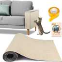 Cat Scratch Couch Furniture Protector, 90" x 16" Trimmable Anti-Scratch Couch Protector from Cat Claws with Double Self-Adhesive Carpet, Great for Sofa & Indoor Wooden Furniture (Off White)