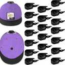 20 Pack Adhesive Hat Hooks for Wall，Detachable Hat Rack for Baseball Caps，New Upgrade Hat Hanger， Hat Display for Wall, Door, Closet, No Drilling (Black)