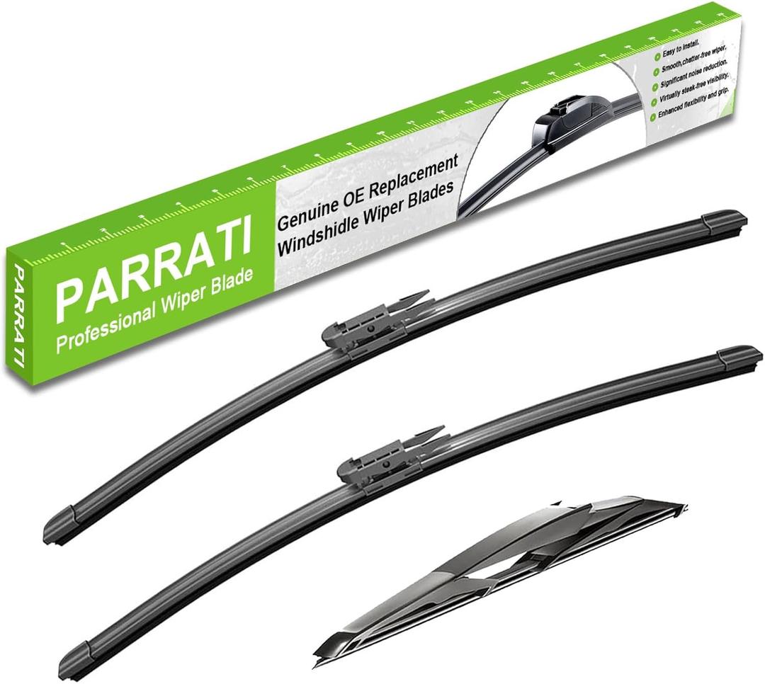 PARRATI Windshield Wipers for Ford Escape 2008-2012,20"+20" Front and 12" Rear,OEM Replacement Wiper Blades,Quiet & Streak-Free(Set of 3)