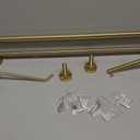 JQK Bathroom Hardware Set, 5-Piece Bath Accessories Set Brass Gold Wall Mount Includes 24 in Towel Bar, 9 in HT Bar, TP Holder, Towel Hook x 2 Brushed Gold, BAS105-BG