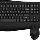 Wireless Keyboard and Mouse Combo, Full Size Ergonomic Keyboard with Palm Rest, Comfortable Natural Typing, 2.4G Lag-Free, Sleep Mode, 3 Level DPI Computer Mouse Keyboard for Laptop, Windows-Black