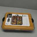 Farberware Build-A-Board Bamboo Cutting Board with Single Storage Compartment, Clear Locking Lid, Black Handles, Perfect for Charcuterie & Snacks