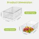 Plastic Drawers Storage, 6Pack Clear Stackable Storage Drawers, Acrylic Storage Bins with Drawers for Fridge Organizers, PlasticDrawers Stackable for Makeup Organizers Cosmetic Display, Medium