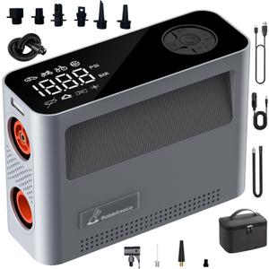 Paddle Board Pump 10 Pump Modes SUP Air Pump 500L Airflow/min Tire Inflator Portable Air Compressor 4X Speeds Electric Air Pump Suitable All Model Tires, Tents, SUP, Air Mattess, Kayak (Silver)