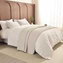 Sanracie Oversized Cal King Bedspread 128"*120" for Extra Bed, 3pcs 100% Cotton Quilt Wheat Colored Ultra Large Wide Oversized King Plus Coverlet Thin Comforter Ultra Soft and Cozy
