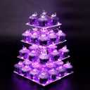 Vdomus Cupcake Stand Pro-Version - Purple 4-Tier Cupcake Tower - European Style Cake Display - Holds up to 52 Cupcakes - Elegant Dessert Display - Ideal for Parties, Weddings, and Events - 12.4x11.8"