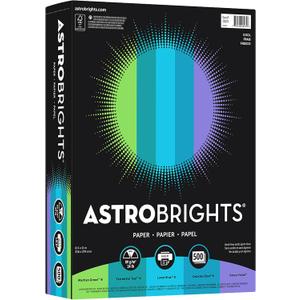 Astrobrights Color Paper - "Cool" Assortment, 24 lb Bond Weight, 8.5 x 11, Assorted Cool Colors, 500/Ream